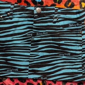 For Trade: Abbey Dawn Blue and Black Zebra Print Skirt. Plz Read